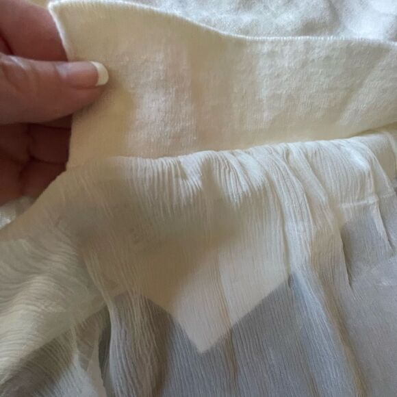 Theory Cotton High Low Tank w Opaque Ruffle - Picture 7 of 11